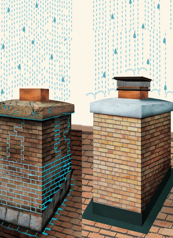 Leaky chimney repair